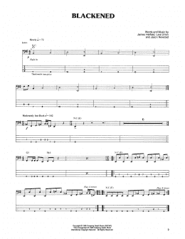 page one of Blackened (Bass Guitar Tab)