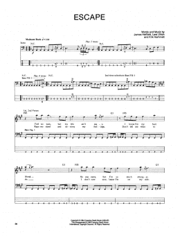 page one of Escape (Bass Guitar Tab)
