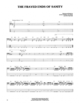 page one of The Frayed Ends Of Sanity (Bass Guitar Tab)