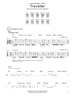 page one of Traveller (Guitar Rhythm Tab)