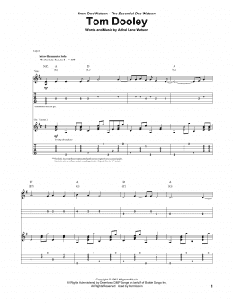 page one of Tom Dooley (Guitar Tab)