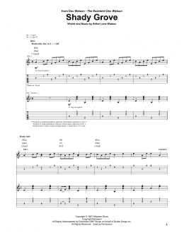 page one of Shady Grove (Guitar Tab)