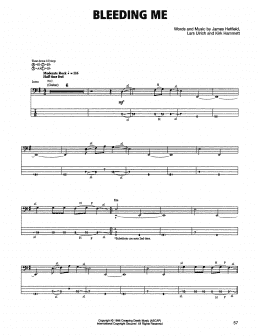 page one of Bleeding Me (Bass Guitar Tab)