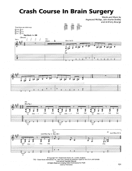 page one of Crash Course In Brain Surgery (Guitar Tab)