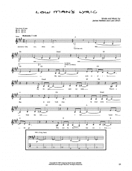 page one of Low Man's Lyric (Bass Guitar Tab)
