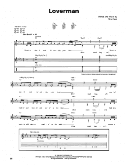 page one of Loverman (Guitar Tab)
