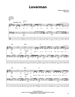 page one of Loverman (Bass Guitar Tab)