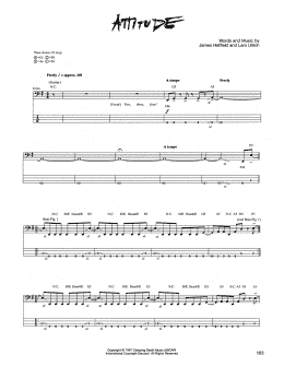 page one of Attitude (Bass Guitar Tab)
