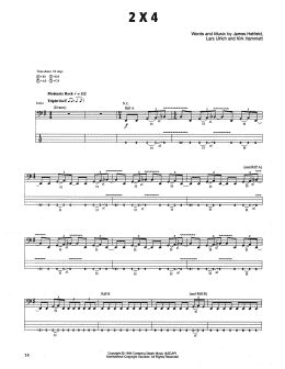 page one of 2 x 4 (Bass Guitar Tab)