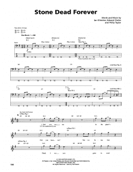 page one of Stone Dead Forever (Bass Guitar Tab)