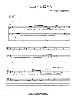 page one of Slither (Bass Guitar Tab)