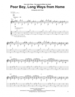 page one of Poor Boy, Long Ways From Home (Guitar Tab)