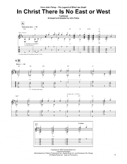 page one of In Christ There Is No East Or West (Guitar Tab)