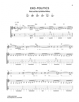 page one of Exo-Politics (Guitar Tab)