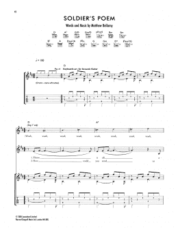 page one of Soldier's Poem (Guitar Tab)