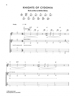 page one of Knights Of Cydonia (Guitar Tab)