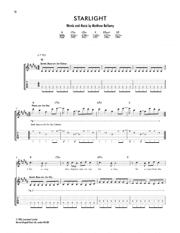 page one of Starlight (Guitar Tab)