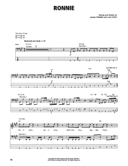 page one of Ronnie (Bass Guitar Tab)