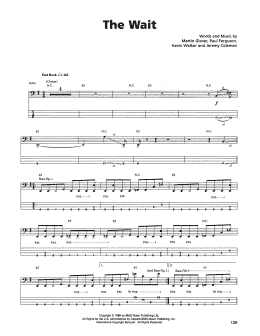 page one of The Wait (Bass Guitar Tab)