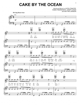 page one of Cake By The Ocean (Piano, Vocal & Guitar Chords (Right-Hand Melody))