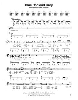 page one of Blue Red And Grey (Guitar Tab)