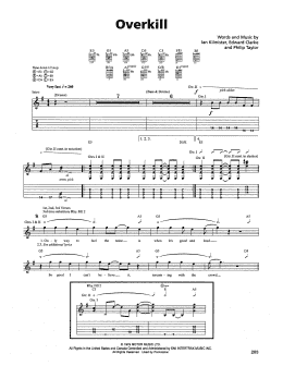 page one of Overkill (Guitar Tab)