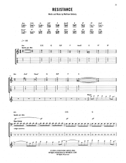 page one of Resistance (Guitar Tab)