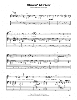 page one of Shakin' All Over (Guitar Tab)