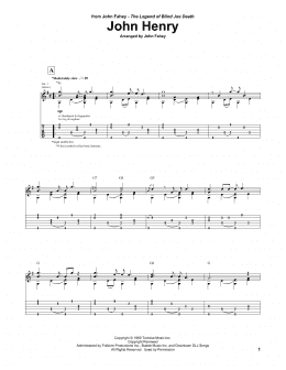 page one of John Henry (Guitar Tab)