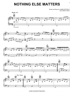 page one of Nothing Else Matters (Piano, Vocal & Guitar Chords (Right-Hand Melody))
