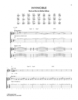 page one of Invincible (Guitar Tab)