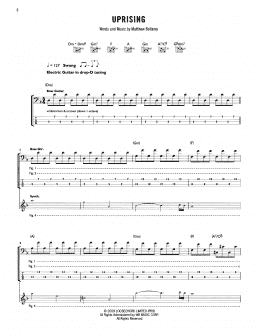 page one of Uprising (Guitar Tab)