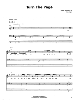page one of Turn The Page (Bass Guitar Tab)