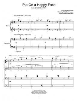 page one of Put On A Happy Face (Piano Duet)