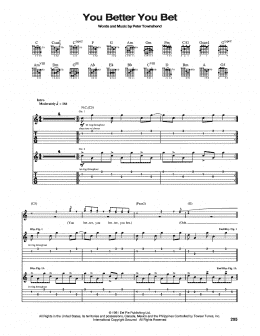page one of You Better You Bet (Guitar Tab)