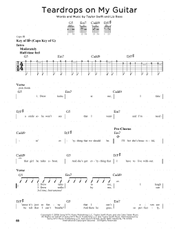 page one of Teardrops On My Guitar (Guitar Lead Sheet)