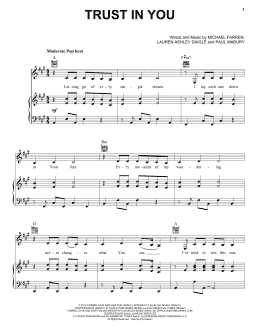 page one of Trust In You (Piano, Vocal & Guitar Chords (Right-Hand Melody))