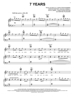 page one of 7 Years (Piano, Vocal & Guitar Chords (Right-Hand Melody))