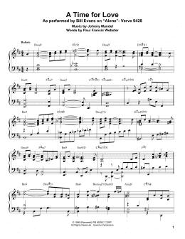 page one of A Time For Love (Piano Transcription)
