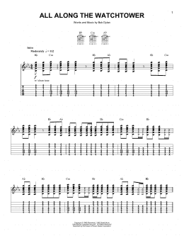 page one of All Along The Watchtower (Easy Guitar Tab)