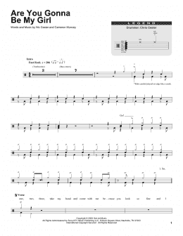 page one of Are You Gonna Be My Girl (Drums Transcription)
