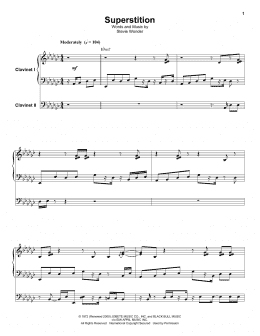 page one of Superstition (Keyboard Transcription)