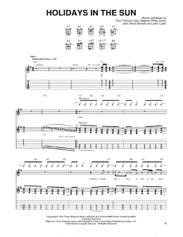 page one of Holidays In The Sun (Guitar Tab)