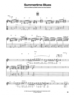 page one of Summertime Blues (Guitar Tab)