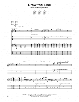 page one of Draw The Line (Guitar Tab)