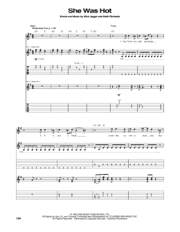 page one of She Was Hot (Guitar Tab)