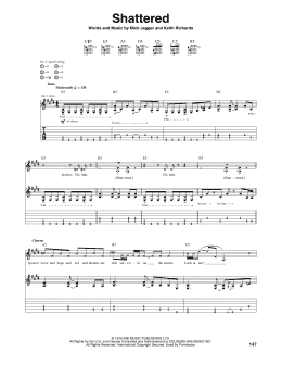 page one of Shattered (Guitar Tab)