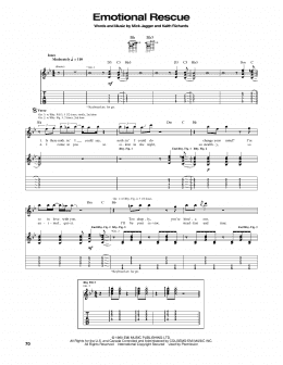page one of Emotional Rescue (Guitar Tab)