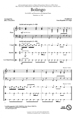 page one of Bolingo (SATB Choir)