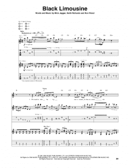 page one of Black Limousine (Guitar Tab)